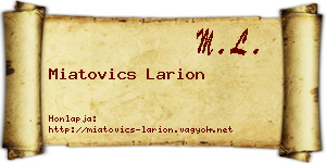 Miatovics Larion névjegykártya